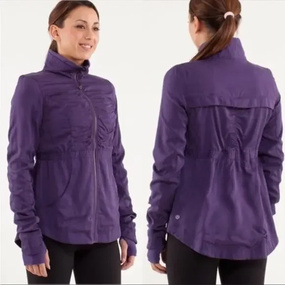 Lululemon Inner Peace Reversible Jacket Concord Grape Sz 6 Full Zip - Picture 2 of 15